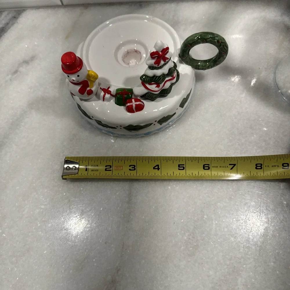 Himark Holiday Snowman Hurricane Candle Holder‎